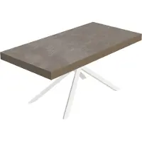 Itamoby Table Extensible Niket Gris Tourterelle 200/304X90 Cm Avec Pieds Blancs