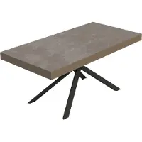 Itamoby Table Extensible Niket Gris Tourterelle 200/304X90 Cm Avec Pieds Anthracite