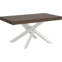 Itamoby Table Extensible 160/264X90 Cm Volantis Noyer Pieds Blancs