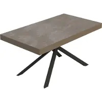 Itamoby Table Extensible Niket Gris Tourterelle 160/420X90 Cm Avec Pieds Anthracite