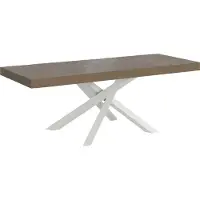 Itamoby Table Extensible Volantis Premium Grise Tourterelle 160/420X90 Cm Avec Pieds Blancs