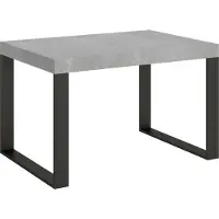 Itamoby Table Extensible 140/400X90 Cm Tecno Béton Avec Pieds Anthracite