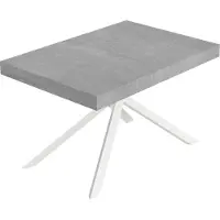 Itamoby Table Extensible Niket 140/244X90 Cm Pieds Béton Blanc