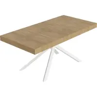Itamoby Table Extensible Niket 200/304X90 Cm Chêne Naturel Pieds Blancs