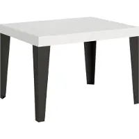 Itamoby Table Extensible 70X110/194 Cm Frêne Blanc Flamme Structure Anthracite