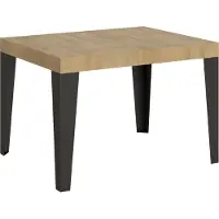 Itamoby Table Extensible 80X120/204 Cm Chêne Flamme Nature Structure Anthracite