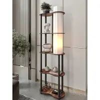 Opviq , lampadaire moderne en papier kraft et MDF, couleur noyer, hauteur 140 cm, 1 x E27, max. 40 W, IP20, design élégant pour les espaces de vie et de travail, ampoule non fournie.