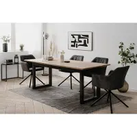 Denver CALICOSY - Table à manger extensibleReproduction chêne et anthracite L200/240 cm - DENVER