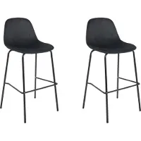 Home Deco Factory Lot de 2 Tabourets - - Giulia - Original - Confortable - Noir