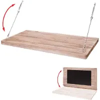 Mendler Table Murale Hwc-H48, Table Murale Pliante Étagère Murale Table Avec Tableau, Pliable Bois Massif 100x50cm