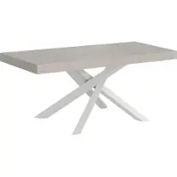 Itamoby Table Extensible Volantis Premium Cashmere 140/244X90 Cm Avec Pieds Blancs