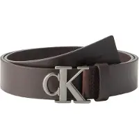 Calvin Klein Jeans Ceinture 'Smooth Monogram Buckle' brun foncé