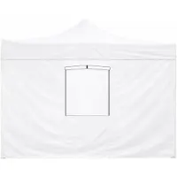 Divina Garden Bâche Latérale Blanche Imperméable 3X2 M Avec Fenêtre Pour Tonnelle Pliante Market-Pro