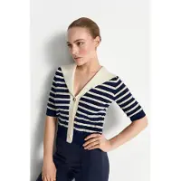 Rich & royal Cardigan bleu foncé / blanc