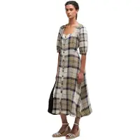 Barbour Ballina Short Sleeve Midi Dress Marron XS Femme