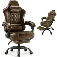 GTPLAYER Fauteuil gaming , fauteuil de bureau, fauteuil PC ergonomique, fauteuil pivotant réglable en hauteur, accoudoirs avec mécanisme synchrone, coussin lombaire, appui-tête