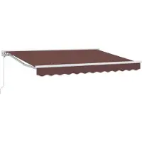 vidaXL Auvent Rétractable Manuel Marron 3 X 2,5 M