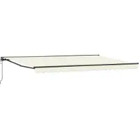 Syfax Cadre d'auvent Crème 500 × 300 cm Polyester avec revêtement PU