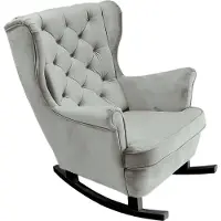 Domo DomoHome Fauteuil de relaxation Fauteuil avec accoudoirs Fauteuil TV Lounge Fauteuil rembourré Fauteuil Couch Fauteuil de salon Fauteuil à oreilles | 102x81x95cm | Ash_29855