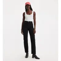 Levi's pour femme. 34964-0023 Jean droit Wedgie noir (31/28), Casuel, Coton, Denim