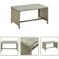 The Living Store Table basse , beige, 70 x 40 x 38 cm, en rotin synthétique