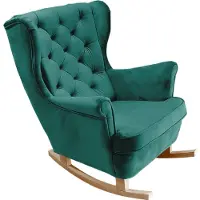 Domo DomoHome Fauteuil de relaxation Fauteuil avec accoudoirs Fauteuil TV Lounge Fauteuil rembourré Fauteuil Couch Fauteuil de salon Fauteuil à oreilles | 102x81x95cm | Green_29852