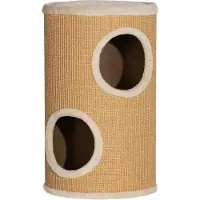 Youjia Arbre à chat spacieux, revêtement en peluche, surface en sisal, 35 x 60 cm (H), marron-beige, 10 kg