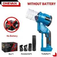 StarTech.com Souffleur turbo 2-en-1 - Souffleur de feuilles et de poussière à main - Moteur sans balais - 38 000 tr/min - Sans fil - Compatible avec le système de batteries 18 V - Sans batterie