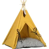 Fortuna Lit pour animaux Lai, design tipi amusant, avec coussin moelleux, tapis de sol, pour chiens et chats, 60 x 60 x 76 cm