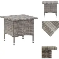 vidaXL Table basse Gris 50 x 50 x 47 cm en rotin synthétique - Tables de jardin