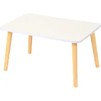 StarTech.com Petite table basse - 60 × 40 × 32 cm - Rectangulaire - Structure en bois - Style minimaliste moderne - Sans espace de rangement - À monter - Blanche