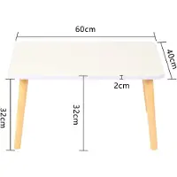 StarTech.com Table basse rectangulaire en bois de style japonais - Table basse - 60 × 40 × 32 cm - Petite - Design minimaliste - Blanche