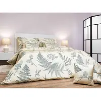 Dadka Parure de lit en coton « Fougère banane » 140 x 200 cm, 70 x 90 cm