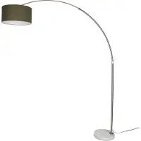 QAZQA Lampadaire en acier avec abat-jour vert foncé 50cm - XXL
