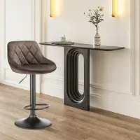 StarTech.com Lot de 2 tabourets de bar - Tabourets de bar réglables en hauteur - Avec dossier, repose-pieds, pivotants, assise en velours, structure en métal - Blanc crème