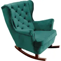 Domo DomoHome Fauteuil de relaxation Fauteuil avec accoudoirs Fauteuil TV Lounge Fauteuil rembourré Fauteuil Couch Fauteuil de salon Fauteuil à oreilles | 102x81x95cm | Green_29852