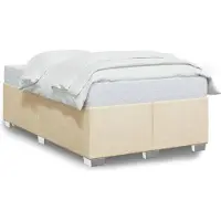 vidaXL Cadre de lit sans matelas Crème 120x190 cm Tissu