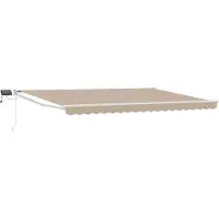 vidaXL Store à bras articulés manuel avec LED, beige et blanc, 4 x 3 m