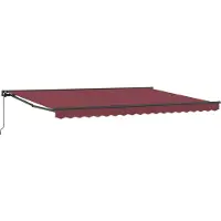 vidaXL Store à enroulement manuel rouge bordeaux 4 × 3,5 m