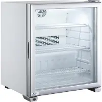 Hendi Congélateur de table Arktic avec 1 porte vitrée, 3 étagères, blanc, 90 litres