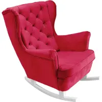 Domo DomoHome Fauteuil de relaxation Fauteuil avec accoudoirs Fauteuil TV Lounge Fauteuil rembourré Fauteuil Couch Fauteuil de salon Fauteuil à oreilles | 102x81x95cm | Red_29837