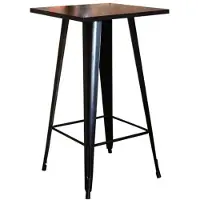 StarTech.com Table de salle à manger - Carrée 60 x 60 cm - Piètement en métal - Pour 2 personnes - Style moderne et minimaliste - À monter - Noir