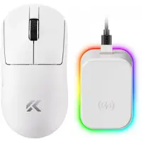 MCHOSE A7 V2 Ultra Plus Lightweight Gaming Mouse Tri-Mode White (Sans fil), Souris, Blanc