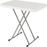 StarTech.com Table de camping et de jardin - Table rectangulaire pliante - Hauteur réglable : 51/63/74 cm - Dimensions : 76 x 50 cm - Pour 2 personnes - Blanc
