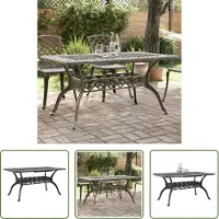 The Living Store Table de jardin Bronzen 150 x 90 x 72 cm en fonte d'aluminium