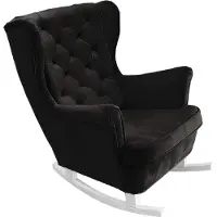 Domo DomoHome Fauteuil de relaxation Fauteuil avec accoudoirs Fauteuil TV Lounge Fauteuil rembourré Fauteuil Couch Fauteuil de salon Fauteuil à oreilles | 102x81x95cm | Black_29884