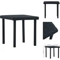 vidaXL Table de thé de jardin noire 40 × 40 × 40 cm en rotin synthétique - Tables de jardin