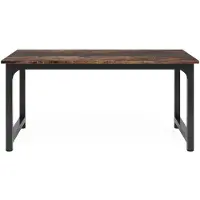 StarTech.com Table à manger - Table de cuisine rectangulaire - 160 x 80 cm - Pour 6 personnes - Bois, aggloméré - Style industriel - Marron chocolat
