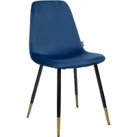 Atmosphera Créateur d'intérieur® Stuhl "Tyka" blau aus Samt - Atmosphera créateur d'intérieur