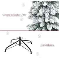 Youjia Arbre de Noël artificiel, couvert de neige, design étroit, ignifugé, 180 cm, vert/blanc